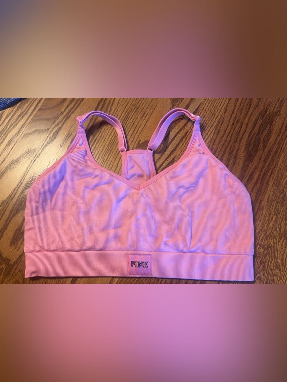 PINK Victoria's Secret Pink Ribbed Sports Bra